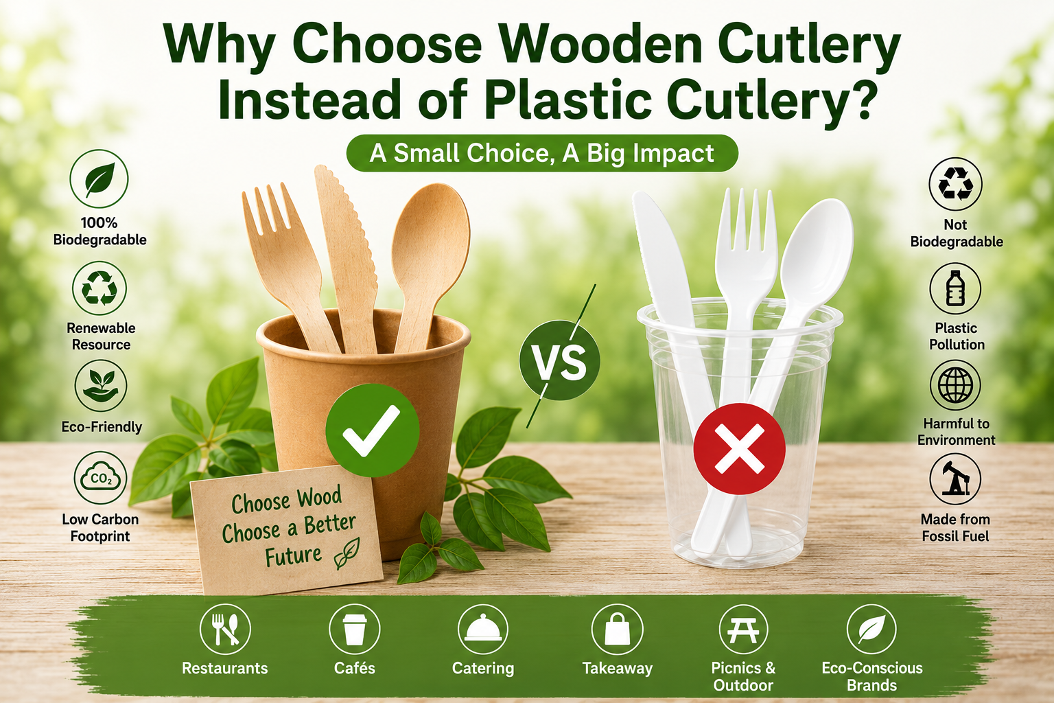 Why Choose Wooden Cutlery Instead of Plastic Cutlery?