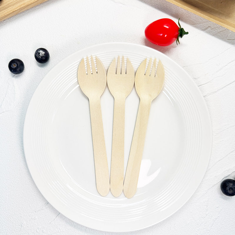 Eco-Friendly Wooden Knife, Fork & Spoon Set