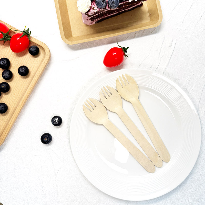 Eco-Friendly Wooden Knife, Fork & Spoon Set