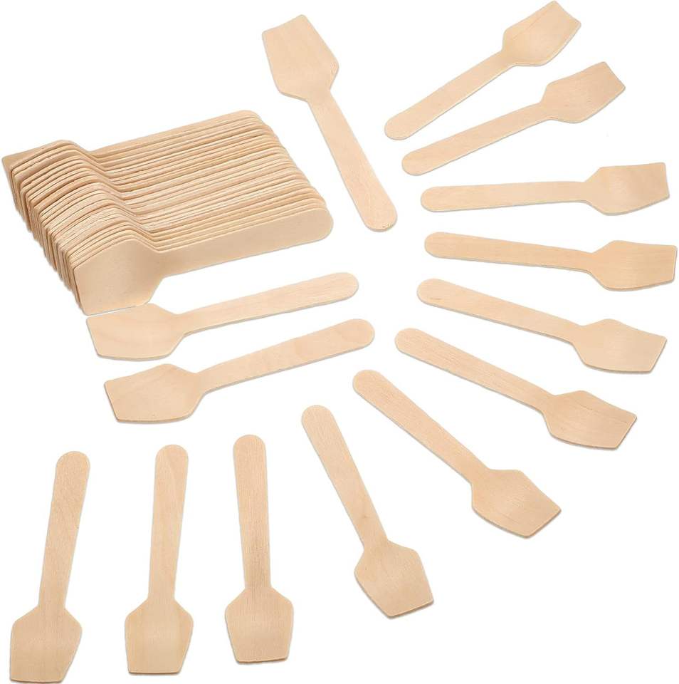Eco-Friendly Wooden Ice Cream Spoon