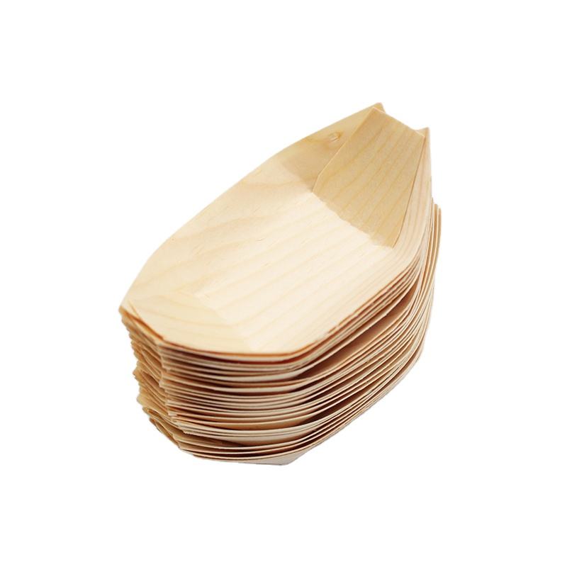 Eco-Friendly Wooden Food Boat