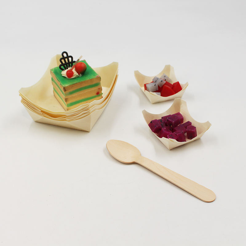 Eco-Friendly Wooden Food Boat