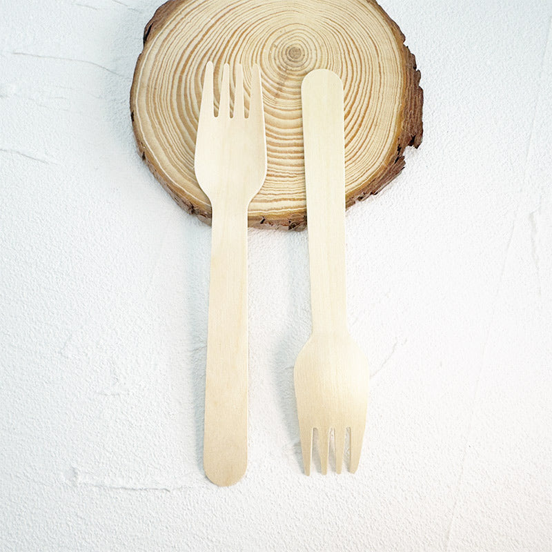 Eco-Friendly Wooden Knife, Fork & Spoon Set