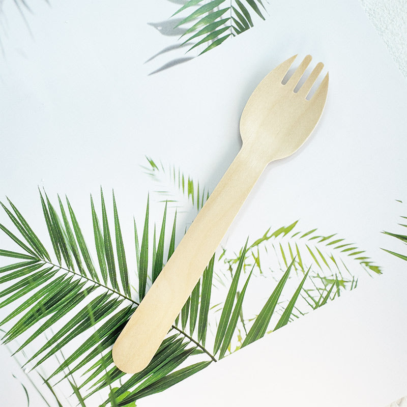 Eco-Friendly Wooden Knife, Fork & Spoon Set