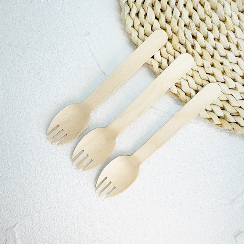 Eco-Friendly Wooden Knife, Fork & Spoon Set