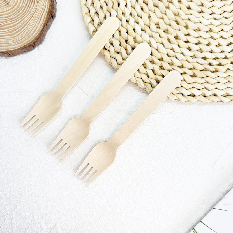 Eco-Friendly Wooden Knife, Fork & Spoon Set