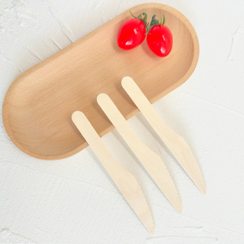 Eco-Friendly Wooden Knife, Fork & Spoon Set