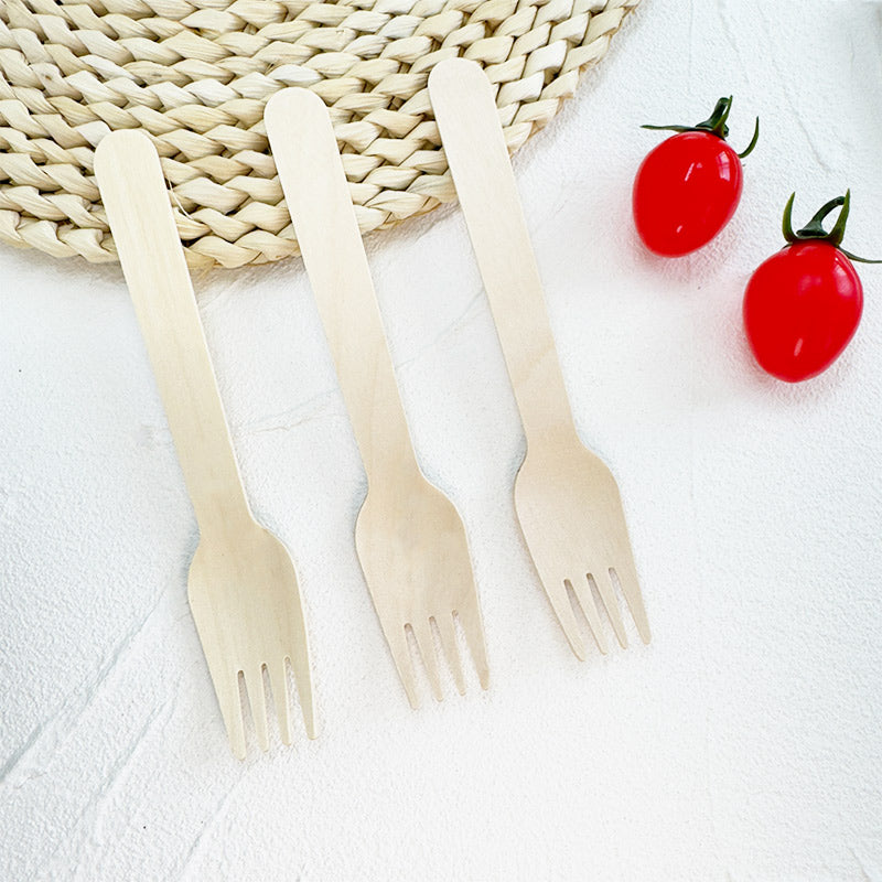 Eco-Friendly Wooden Knife, Fork & Spoon Set