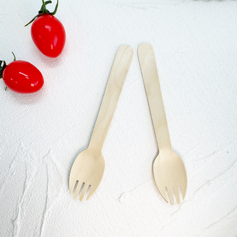 Eco-Friendly Wooden Knife, Fork & Spoon Set