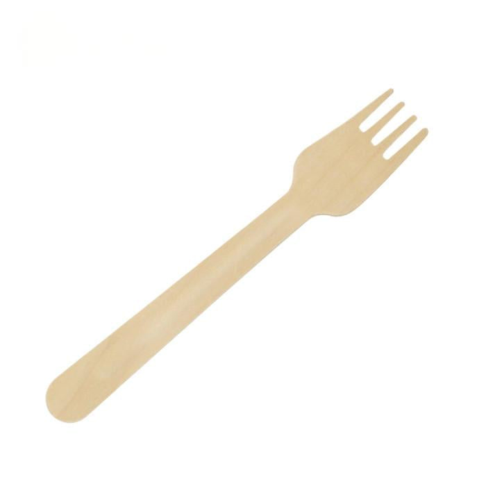 Disposable Wooden Fork With Raised Handle 6.3''