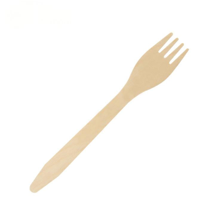 Disposable Wooden Large Fork with Long Teeth 6.5''