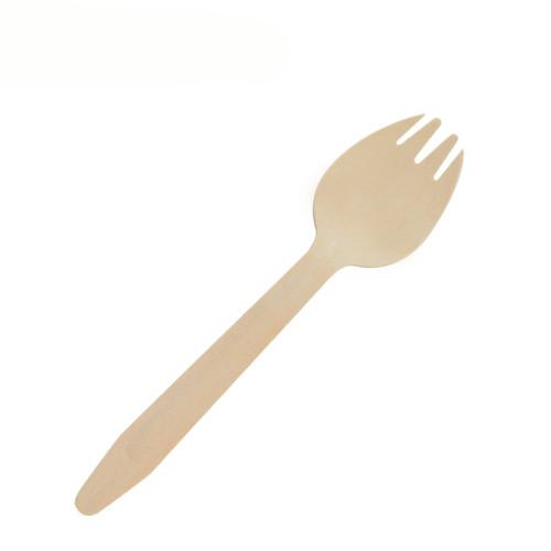 Disposable Wooden Large Spork 6.5''
