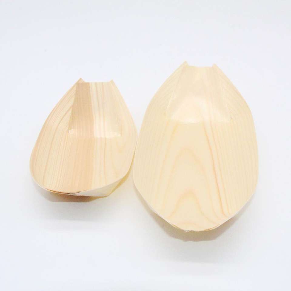 Eco-Friendly Wooden Food Boat