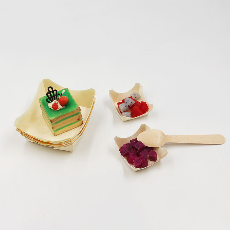 Eco-Friendly Wooden Food Boat