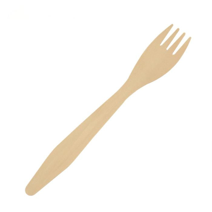 Disposable Wooden Fork With Raised Handle 7.3''