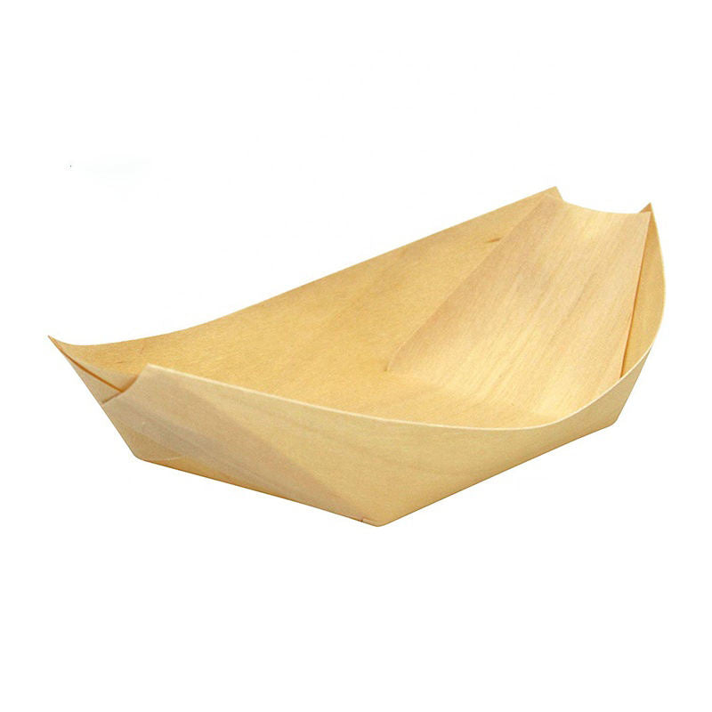 Eco-Friendly Wooden Food Boat