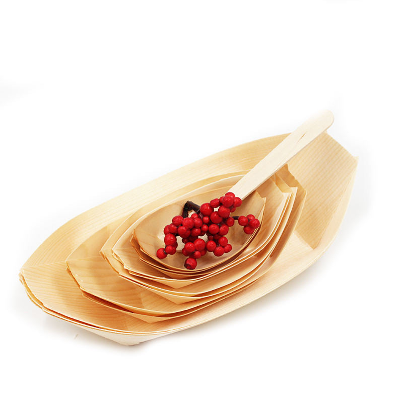 Eco-Friendly Wooden Food Boat