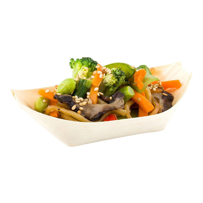 Eco-Friendly Wooden Food Boat