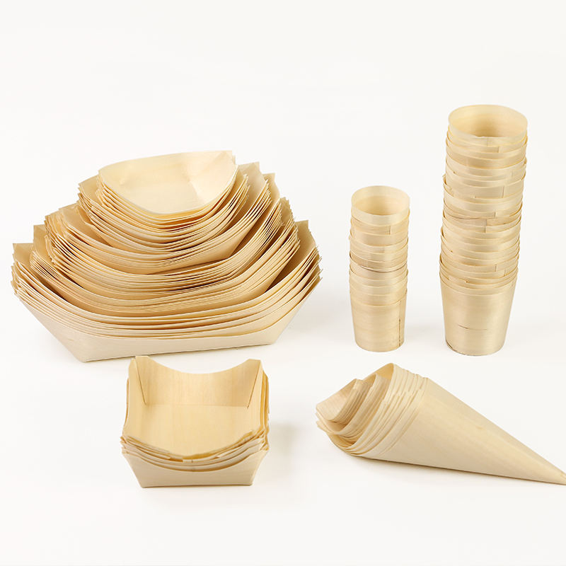 Eco-Friendly Wooden Food Boat