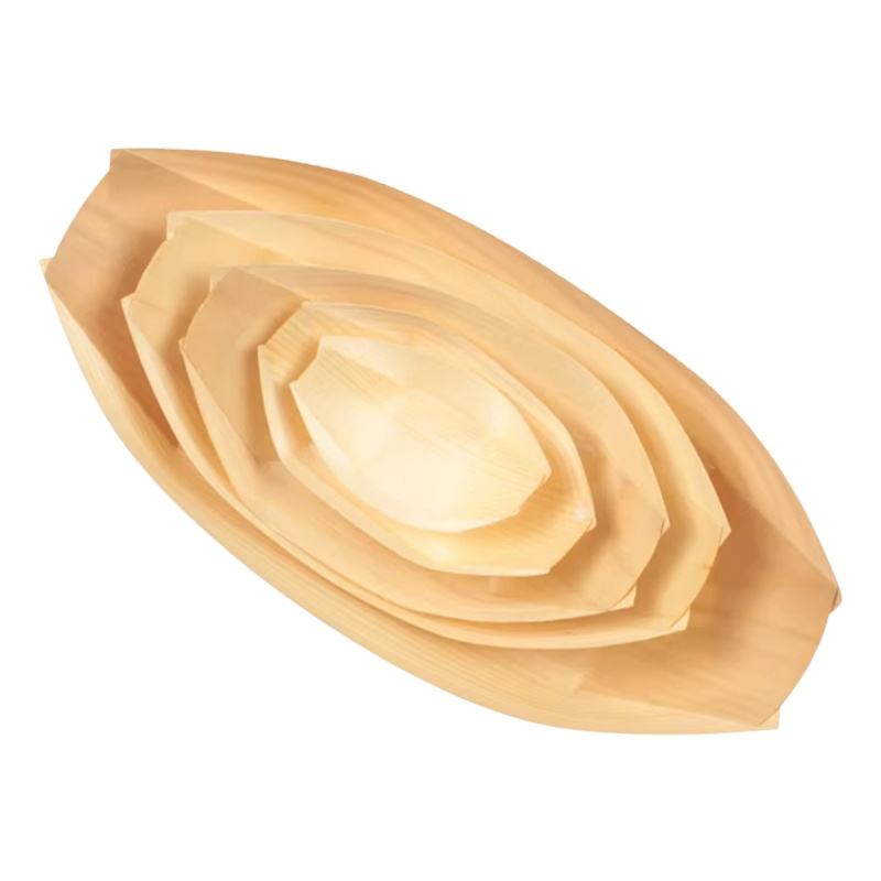 Eco-Friendly Wooden Food Boat