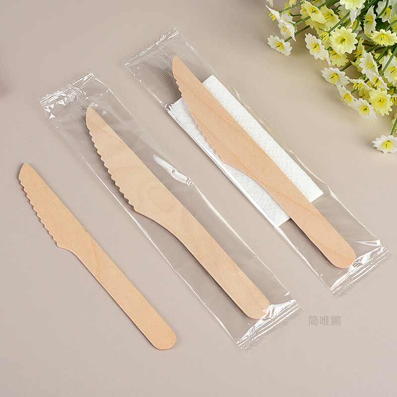Eco-Friendly Wooden Knife, Fork & Spoon Set