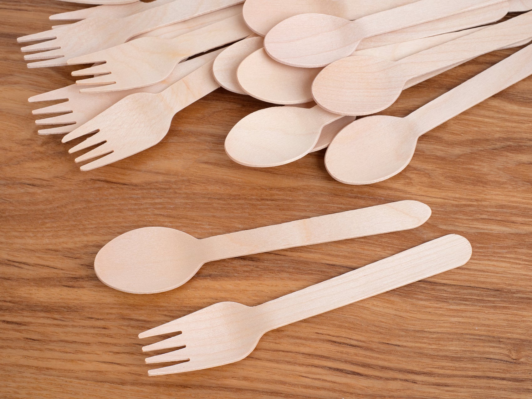 Eco-Friendly Wooden Knife, Fork & Spoon Set