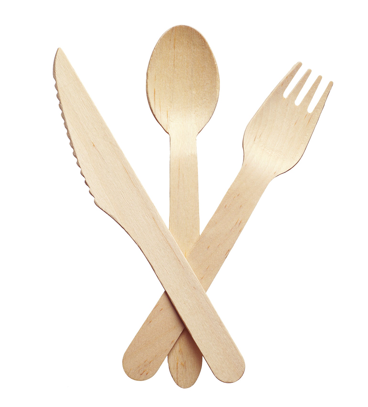 Eco-Friendly Wooden Knife, Fork & Spoon Set