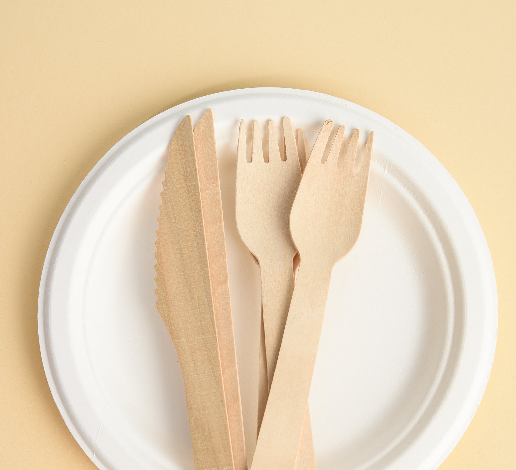 Eco-Friendly Wooden Knife, Fork & Spoon Set