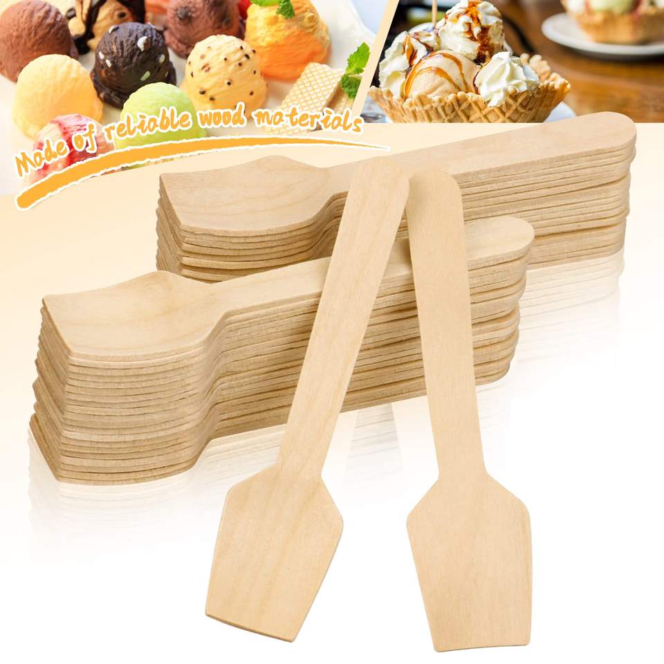 Eco-Friendly Wooden Ice Cream Spoon