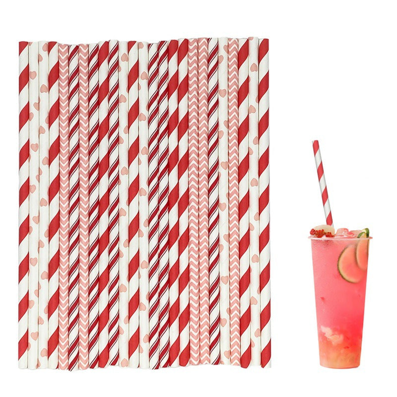 Striped Paper Straw