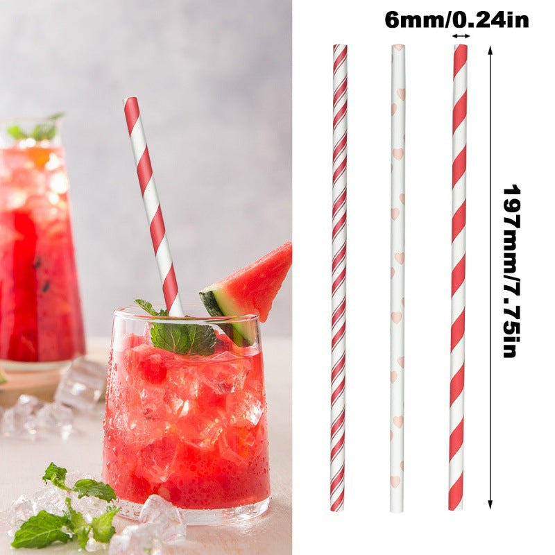 Striped Paper Straw