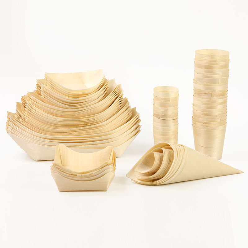 Eco-Friendly Wooden Food Boat