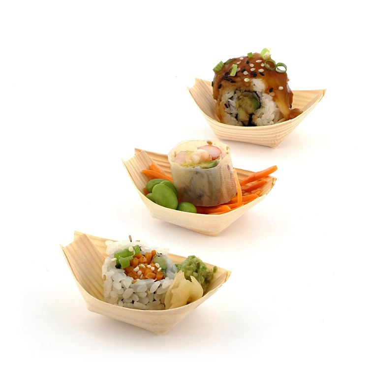 Eco-Friendly Wooden Food Boat