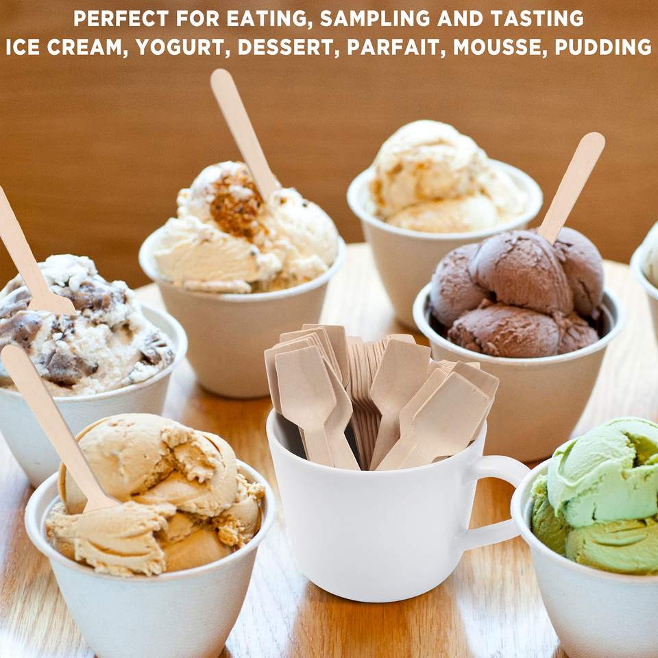 Eco-Friendly Wooden Ice Cream Spoon