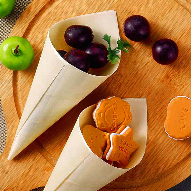 Disposable Wooden Cone Food Containers
