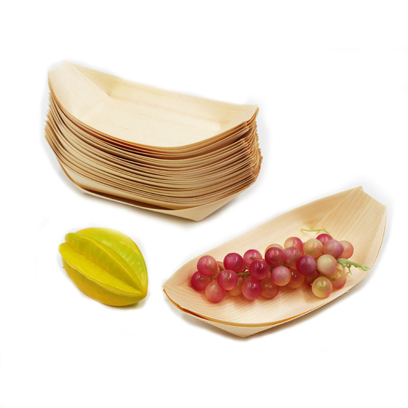 Eco-Friendly Wooden Food Boat
