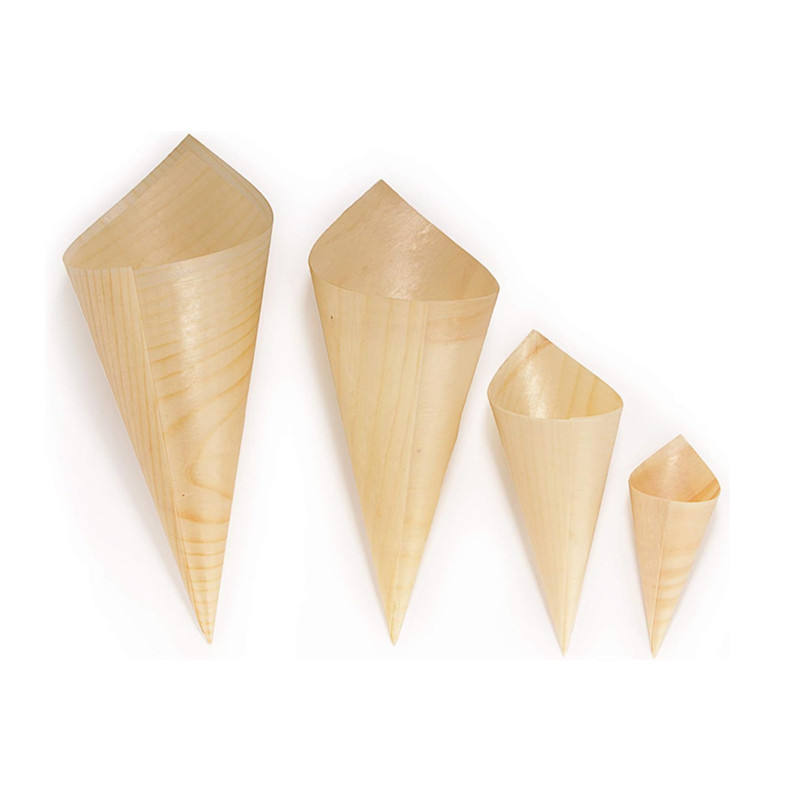 Disposable Wooden Cone Food Containers