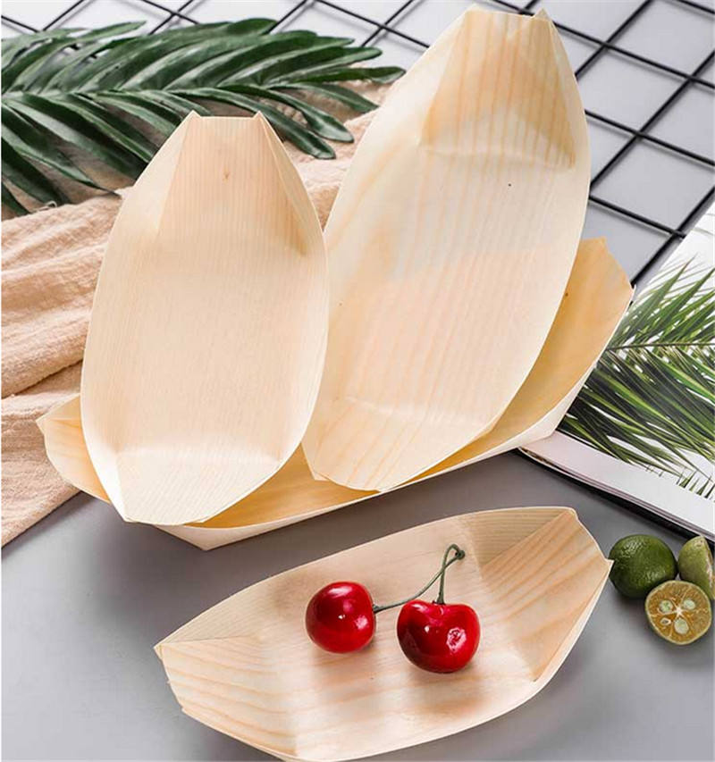 Eco-Friendly Wooden Food Boat