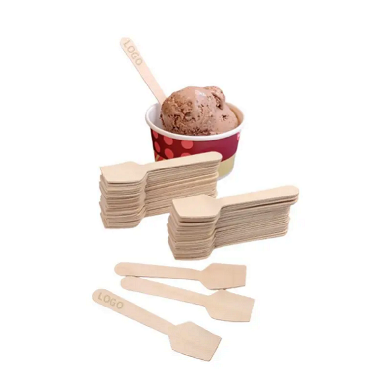 Eco-Friendly Wooden Ice Cream Spoon