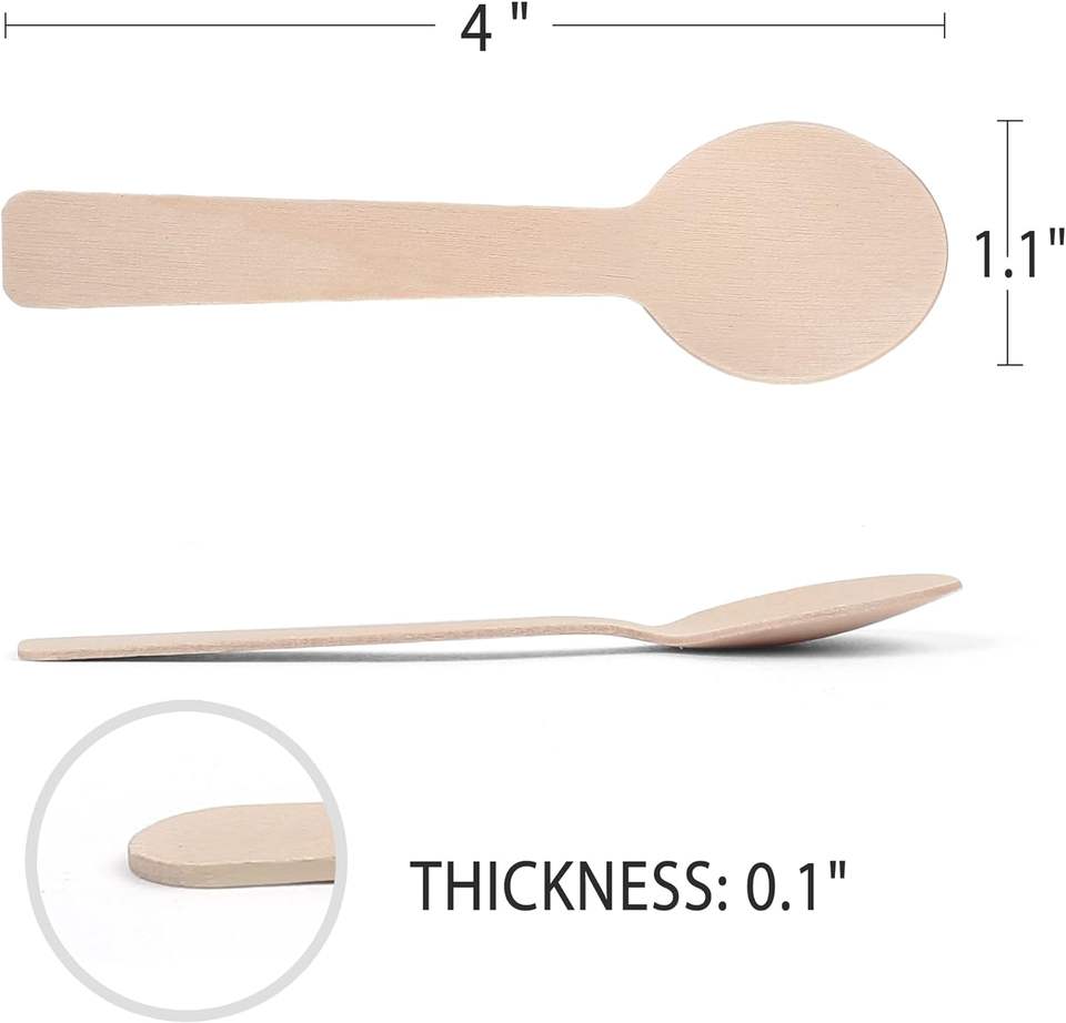 100mm Eco-Friendly Round-Head Wooden Spoon