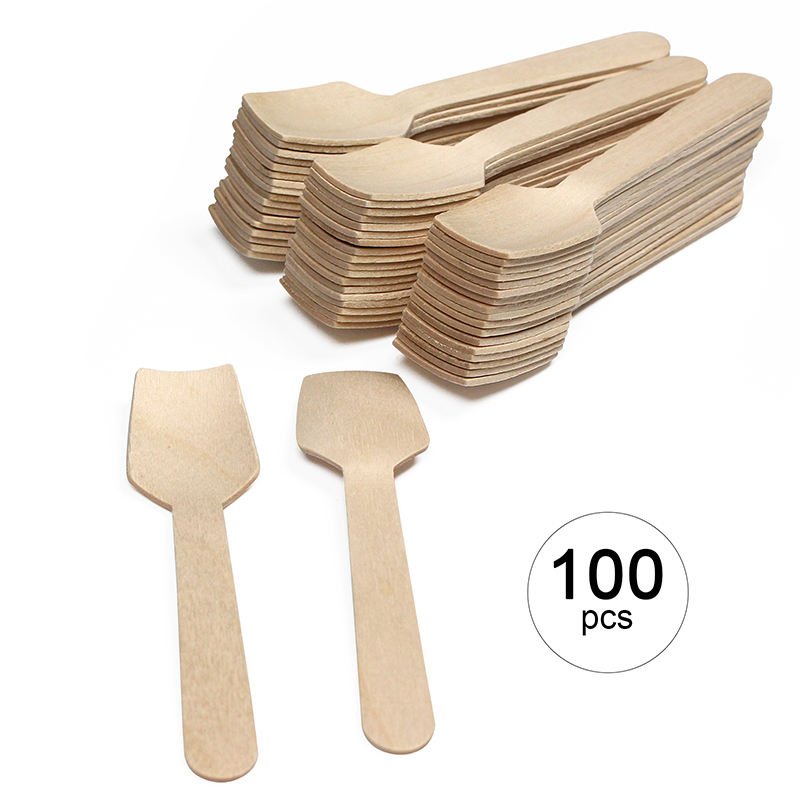Eco-Friendly Wooden Ice Cream Paddle Spoon