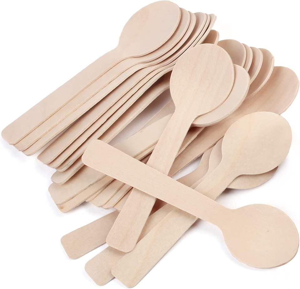 100mm Eco-Friendly Round-Head Wooden Spoon