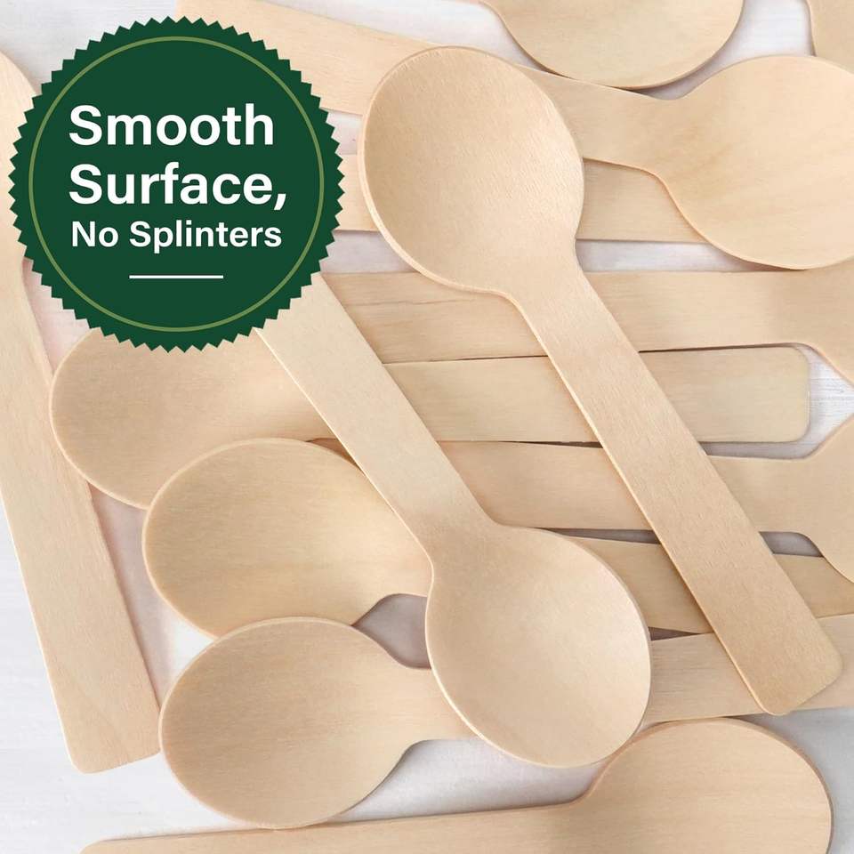 100mm Eco-Friendly Round-Head Wooden Spoon