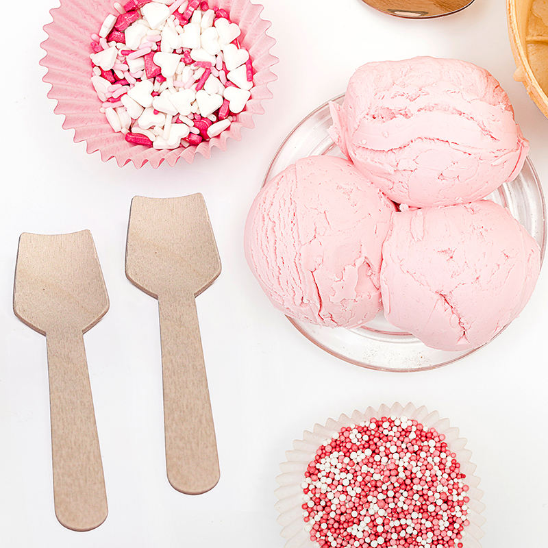 Eco-Friendly Wooden Ice Cream Paddle Spoon