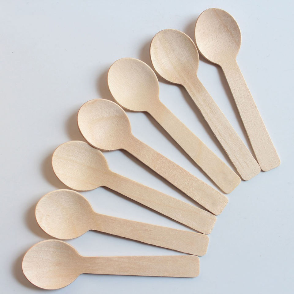 100mm Eco-Friendly Round-Head Wooden Spoon