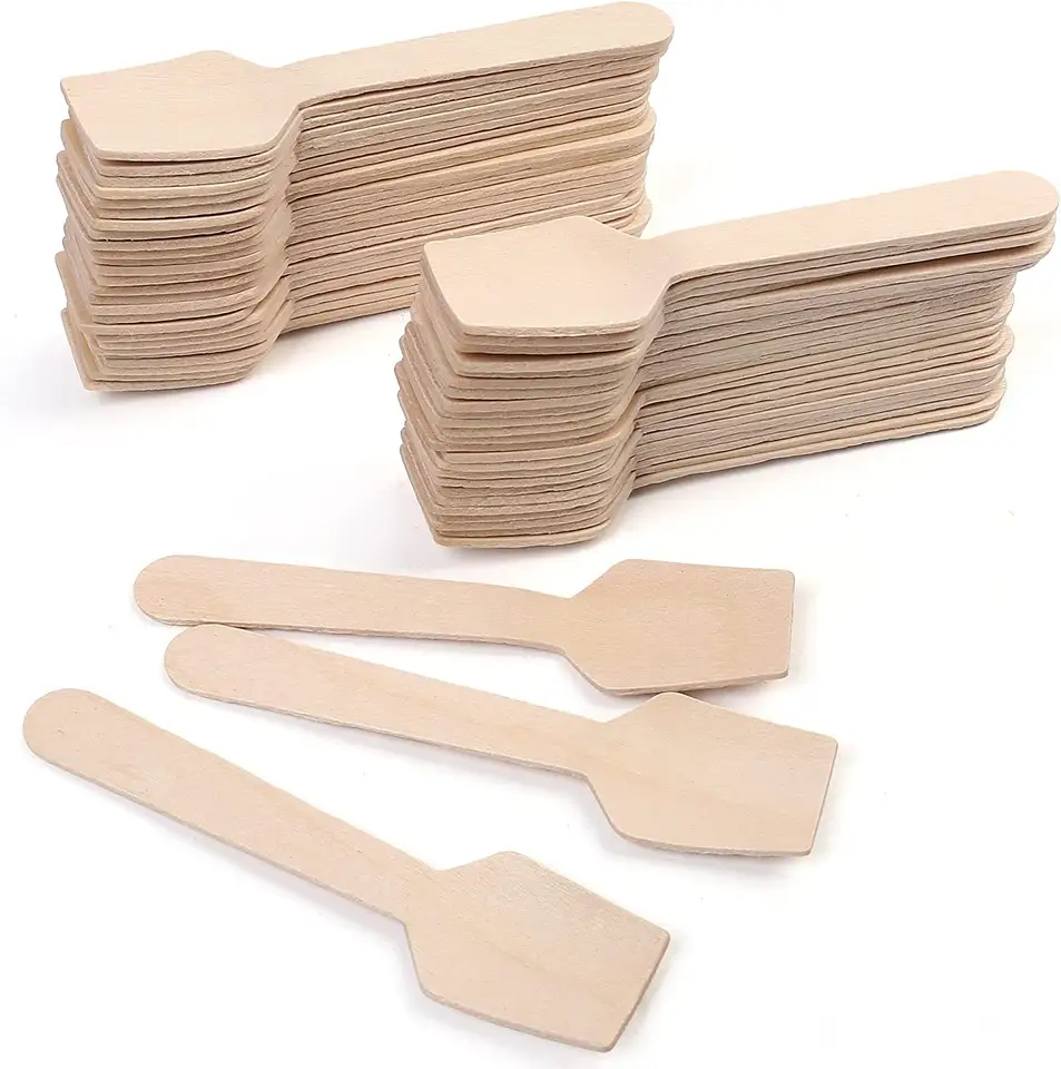 Eco-Friendly Wooden Ice Cream Paddle Spoon