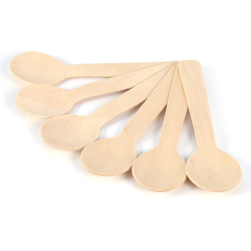 100mm Eco-Friendly Round-Head Wooden Spoon