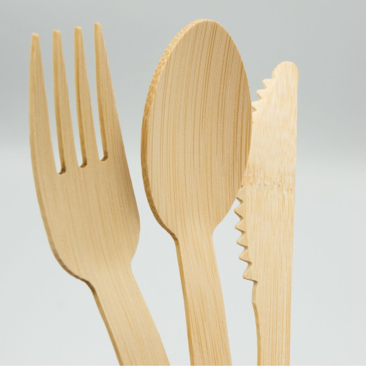 3 in 1 Wrapped Disposable Bamboo Cutlery Set