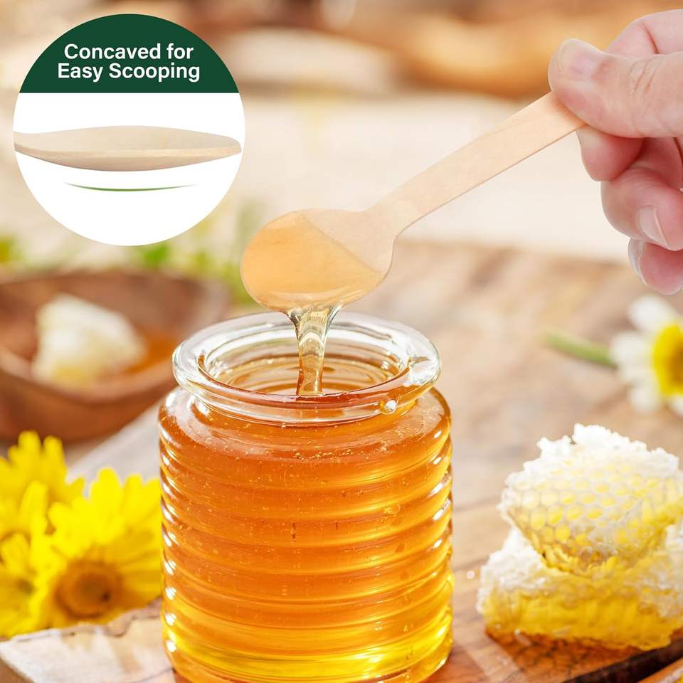 100mm Eco-Friendly Round-Head Wooden Spoon