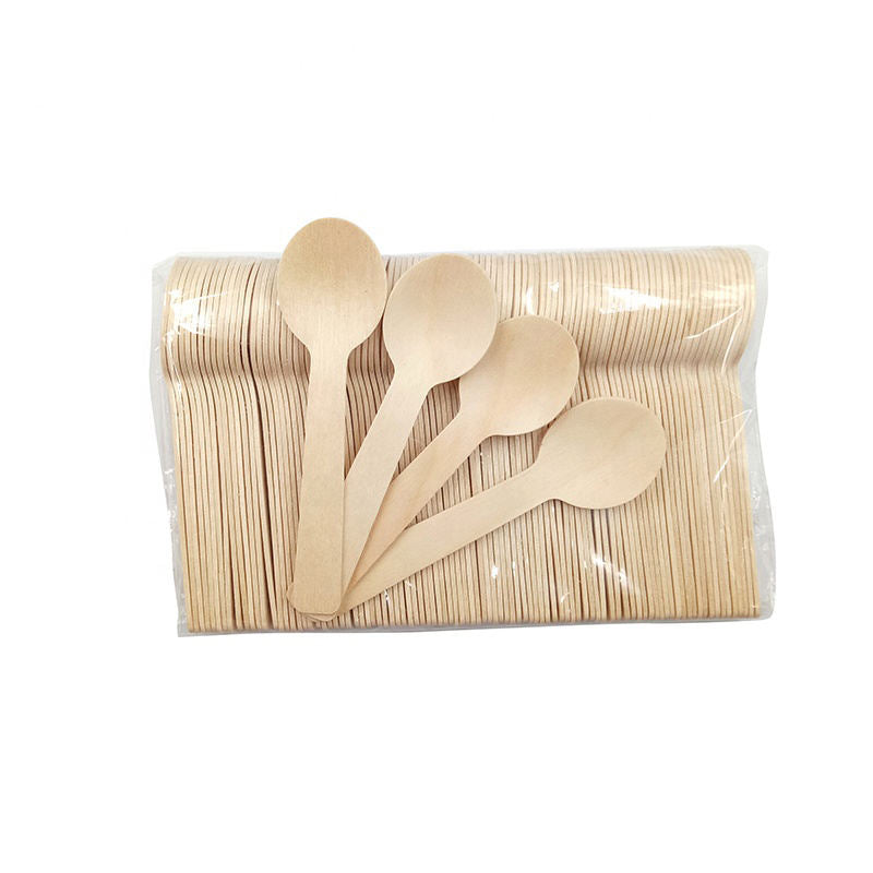 100mm Eco-Friendly Round-Head Wooden Spoon